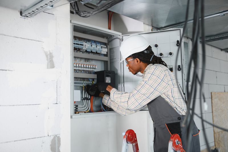Electrician Working on Panel